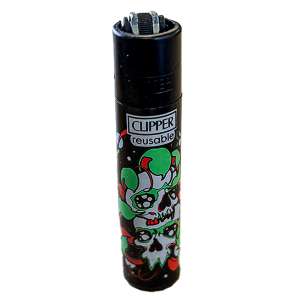 7leaves, vente en ligne de Briquet Clipper Skull n Flowers mod4